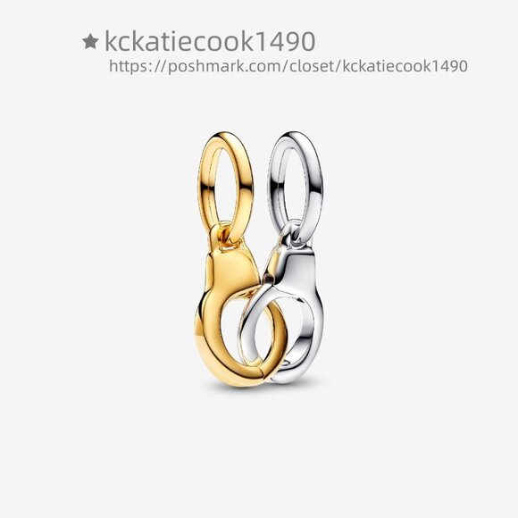 Pandora Openable & Splittable Handcuffs Dangle Charm - Picture 1 of 6